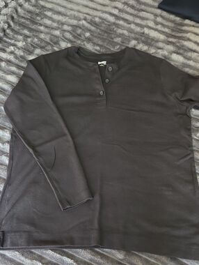 Duluth Trading Co Black Long-Sleeve Henley Shirt